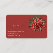 かわいらしく赤いクリスマスの休日の鐘の名刺 名刺 (裏面)