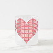かわいらしく赤いパターン愛ハートのマグ フロストグラスマグカップ (中央)