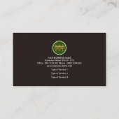 かわいらしく赤い盆栽の木の造園 名刺 (裏面)