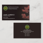 かわいらしく赤い盆栽の木の造園 名刺 (正面/裏面)