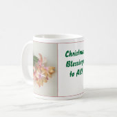 かわいらしく赤く及び黄色のクリスマスサボテンのマグ コーヒーマグカップ (正面左)