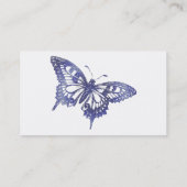 かわいらしく青いアゲハチョウの蝶モザイク 名刺 (裏面)