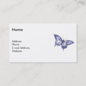 かわいらしく青いアゲハチョウの蝶モザイク 名刺 (裏面)