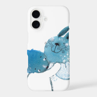 かわいらしく青いウサギIPHONEの箱