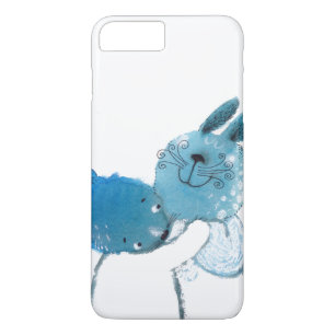 かわいらしく青いウサギIPHONEの箱 iPhone 8 PLUS/7 PLUSケース