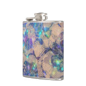 かわいらしく青いレースのバラ フラスク (左)