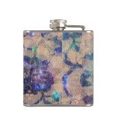 かわいらしく青いレースのバラ フラスク (裏面)