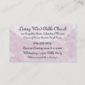 かわいらしく青い花のキリスト教の十字の名刺 名刺 (裏面)