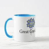 かわいらしく青い花の曾祖母のTシャツ マグカップ (左)
