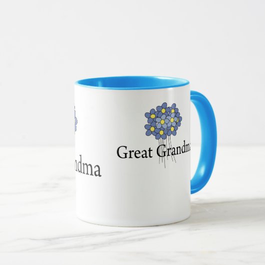 かわいらしく青い花の曾祖母のTシャツ マグカップ (正面右)