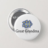 かわいらしく青い花の曾祖母のTシャツ 缶バッジ (正面&裏面)