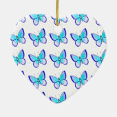 かわいらしく青い蝶 セラミックオーナメント (裏面)