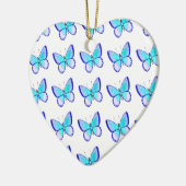 かわいらしく青い蝶 セラミックオーナメント (左)