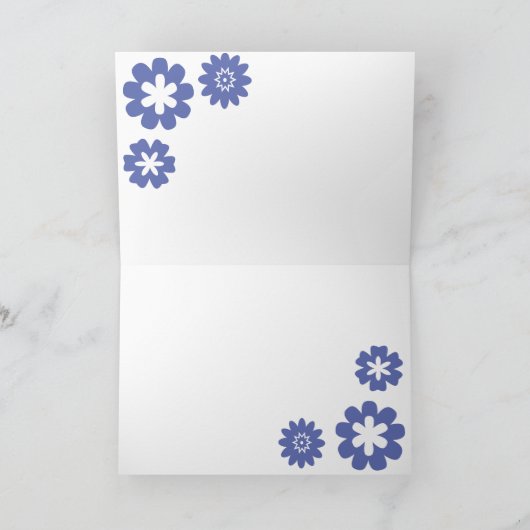 かわいらしく青および白いすべての行事はノート感謝していしています サンキューカード (内部)