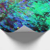 かわいらしく青および紫色の抽象的でグランジなアワビ ラッピングペーパー (角)