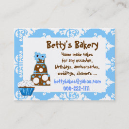 かわいらしく青、白い、および茶色の名刺 名刺