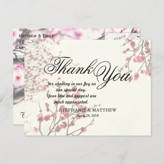 かわいらしさくらんぼの花が白エレガントい ポストカード (正面/裏面)