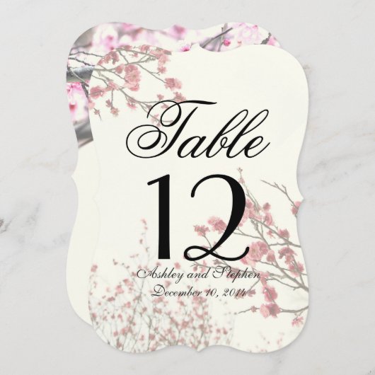 かわいらしさくらんぼの花が白エレガントい 招待状 (正面/裏面)