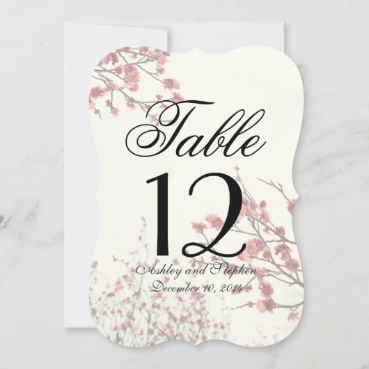 かわいらしさくらんぼの花が白エレガントい 招待状 (正面)