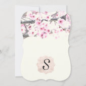 かわいらしさくらんぼの花が白エレガントい 招待状 (裏面)