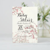 かわいらしさくらんぼの花が白エレガントい 招待状 (スタンド正面)