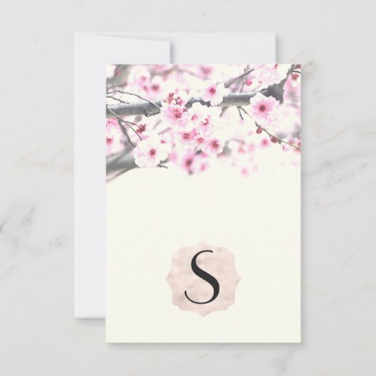 かわいらしさくらんぼの花が白エレガントい 招待状 (裏面)