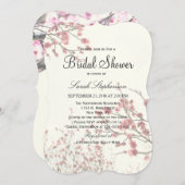 かわいらしさくらんぼの花が白エレガントい 招待状 (正面/裏面)