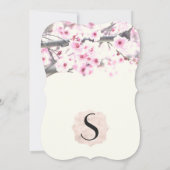 かわいらしさくらんぼの花が白エレガントい 招待状 (裏面)