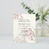 かわいらしさくらんぼの花が白エレガントい 招待状 (スタンド正面)