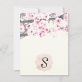 かわいらしさくらんぼの花が白エレガントい 招待状 (裏面)