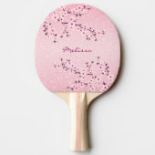 かわいらしさくらんぼブロッサムピンクグリッターモノグラムフローラ 卓球ラケット (裏面)