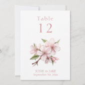 かわいらしさくらんぼ花弁番号記号 招待状 (裏面)