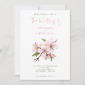 かわいらしさくらんぼ花結婚式招待状 招待状 (正面)