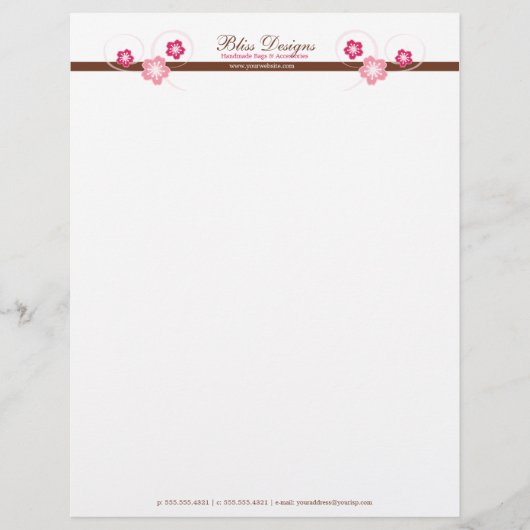 かわいらしさくらんぼ花 レターヘッド (正面)