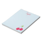 かわいらしさくらんぼ青 ノートパッド (回転)