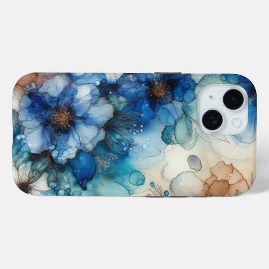 かわいらしさくらんぼ |青と金ゴールドの水色 Case-Mate iPhoneケース (裏面 (横))