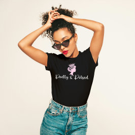 「かわいらしそして構えフェミニン」 Tシャツ