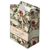 かわいらしちんビクトリアンなスクラップブックバードデザイン ミディアムペーパーバッグ (裏面アングル)