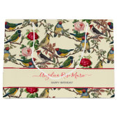 かわいらしちんビクトリアンなスクラップブックバードデザイン ラージペーパーバッグ (正面)