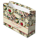 かわいらしちんビクトリアンなスクラップブックバードデザイン ラージペーパーバッグ (裏面アングル)