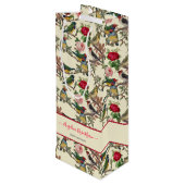 かわいらしちんビクトリアンなスクラップブックバードデザイン ワインギフトバッグ (裏面アングル)