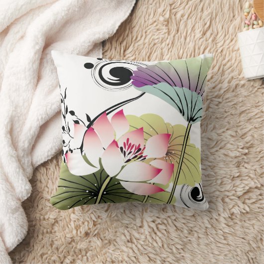 かわいらしとアスタイリッシュインスパイアジア蓮の枕 クッション (ブランケット)