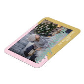 かわいらしと幾何モダン的ハッピーホリデー写真 マグネット (左側)