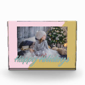 かわいらしと幾何モダン的ハッピーホリデー フォトブロック (正面)