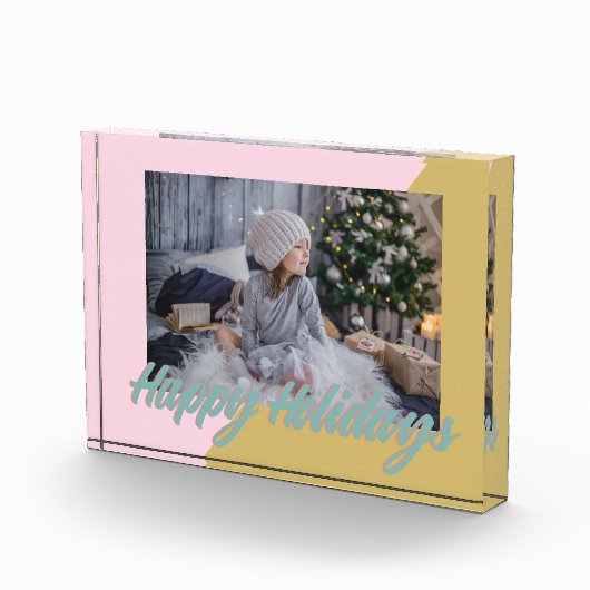 かわいらしと幾何モダン的ハッピーホリデー フォトブロック (右)