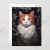 かわいらしの中の白い葉生姜猫 ポストカード (正面/裏面)