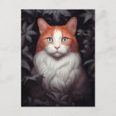 かわいらしの中の白い葉生姜猫 ポストカード (正面)