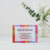 かわいらしはっきりしたカラフル花が広いで咲くストライプ 名刺 (スタンド正面)