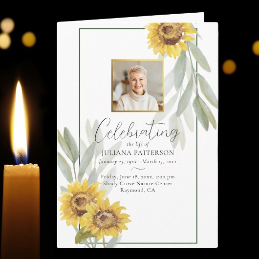 かわいらしひまわり写真葬式 プログラム