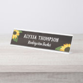 かわいらしひまわり素朴と木名先生 デスクネームプレート (正面)